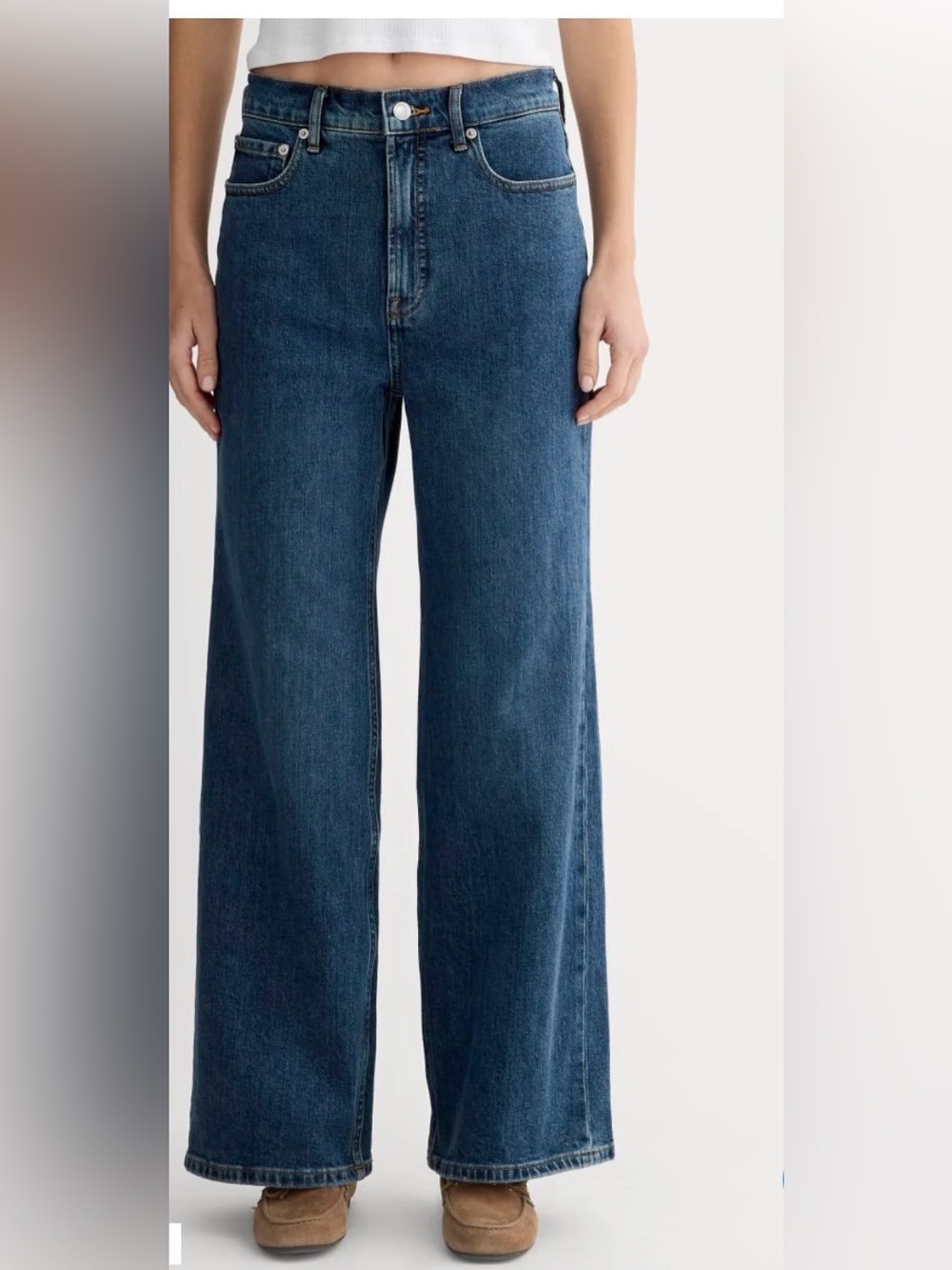 Everlane Dark Blue Wide-Leg High-Rise Jeans